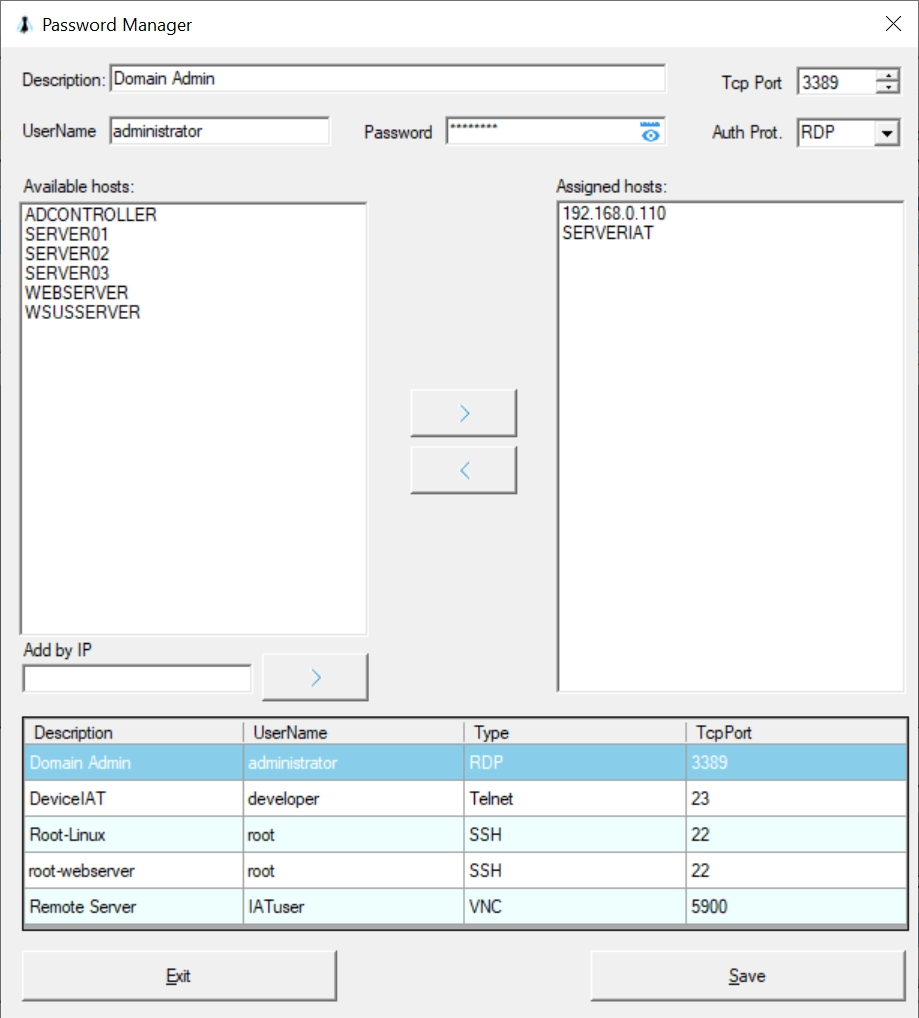 Password Manager of IT Asset Tool